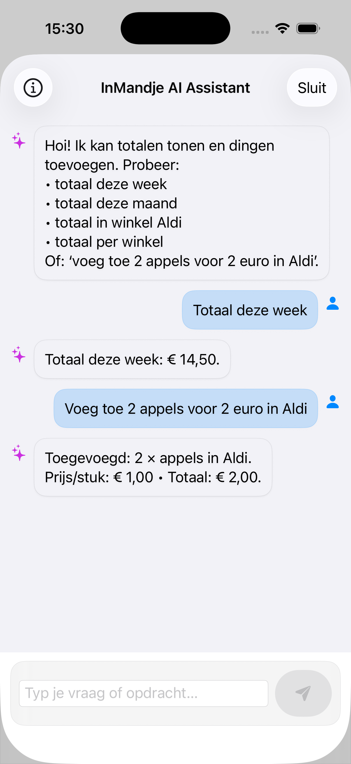 InMandje screenshot