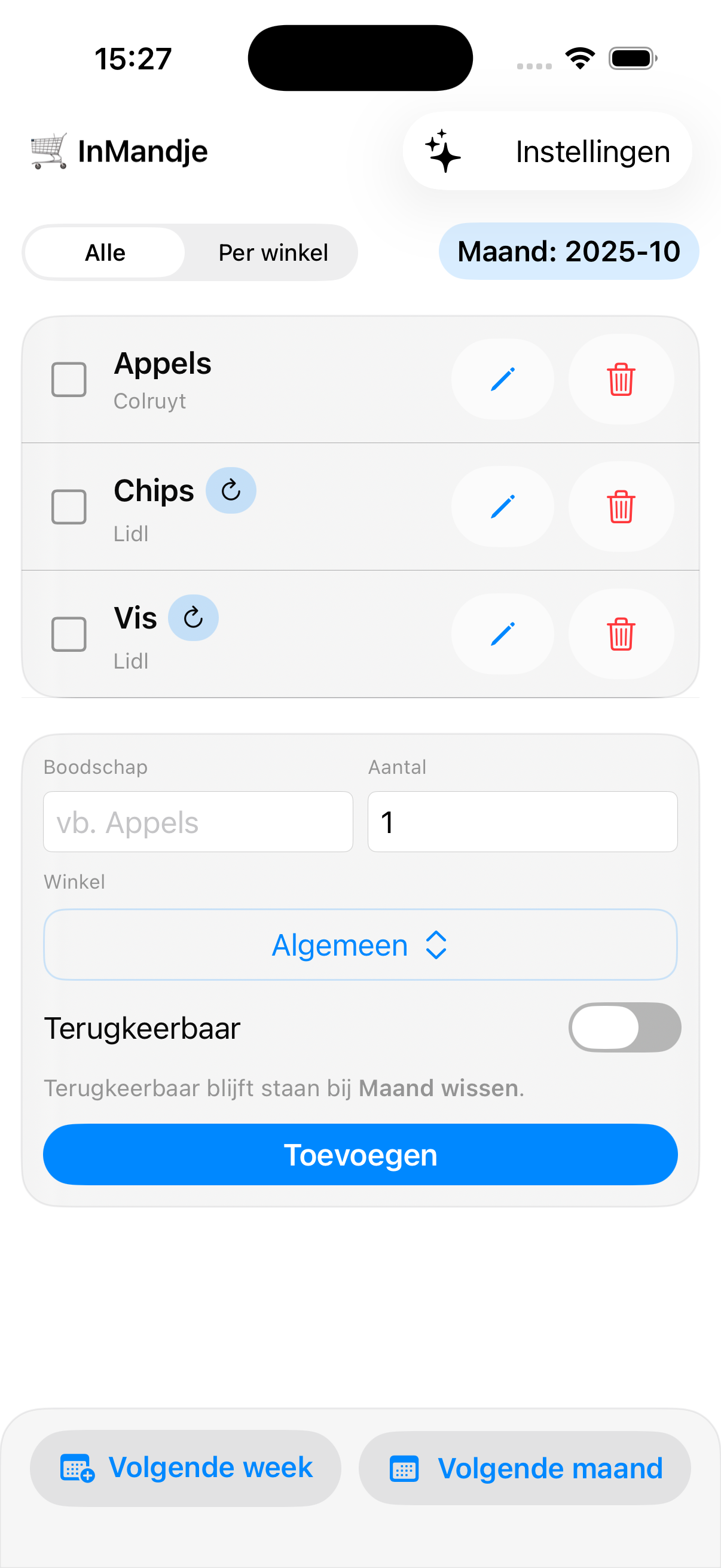 InMandje screenshot