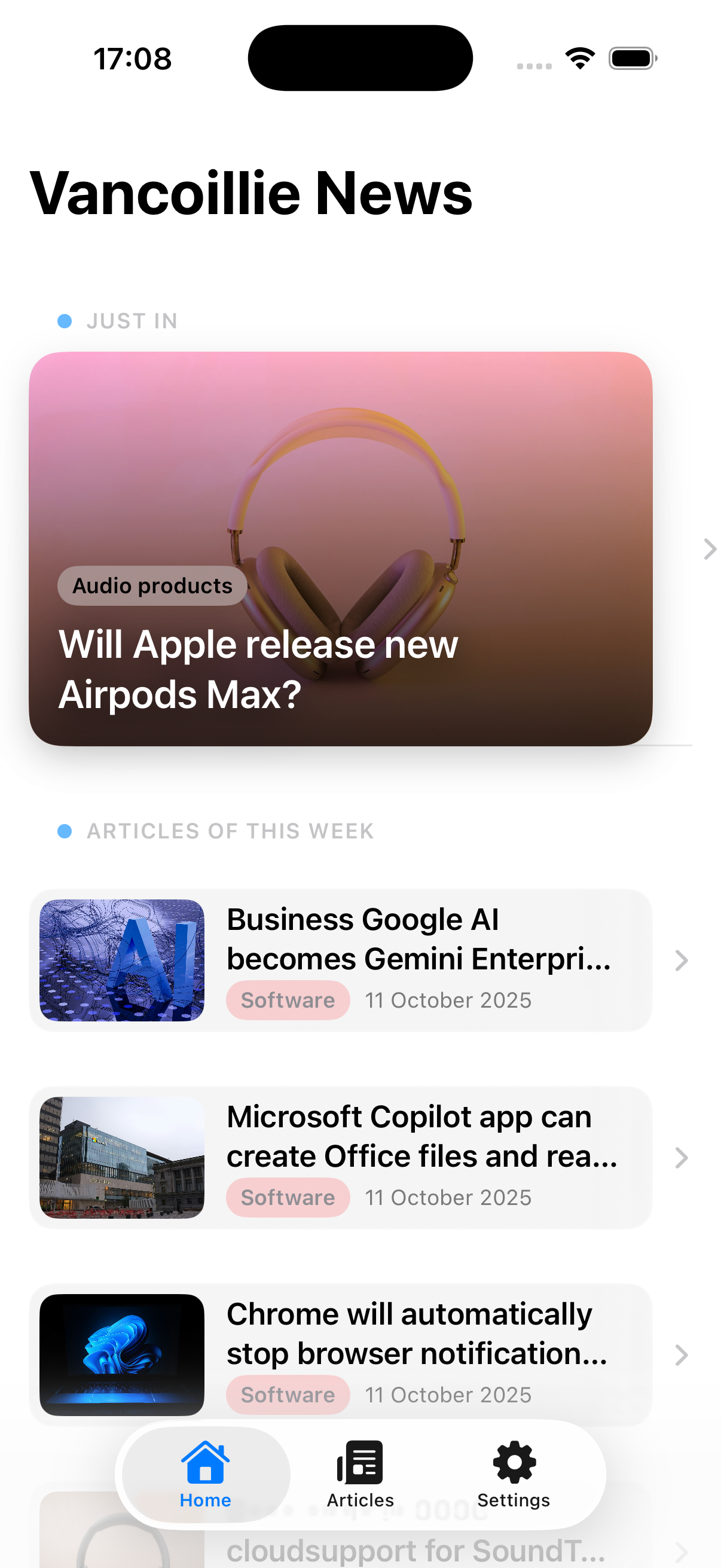 News screenshot